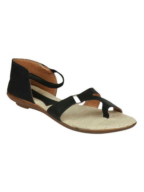 black leatherette closed back thong sandal - 11584488 - Very Small Image - 1