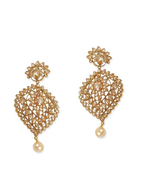 gold metal drop earrings - 11587087 - Very Small Image - 1