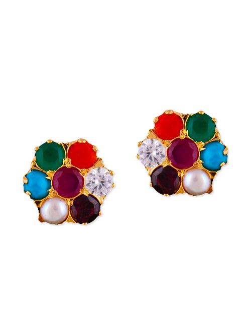 multicolor copper studs earring - 11587498 - Very Small Image - 1