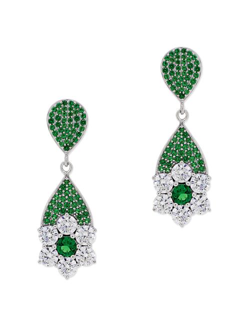 green silver drop earrings - 11596909 - Very Small Image - 1