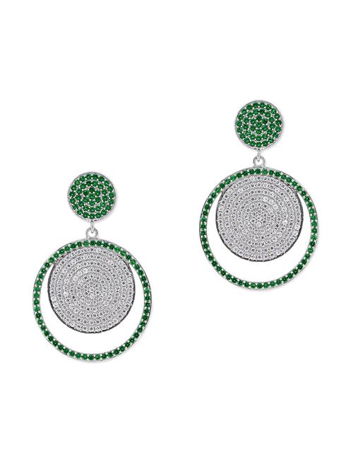 green silver drop earrings - 11596911 - Very Small Image - 1