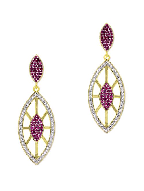 red silver drop earrings - 11596914 - Very Small Image - 1