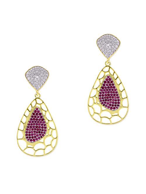 pink silver drop earrings - 11596918 - Very Small Image - 1