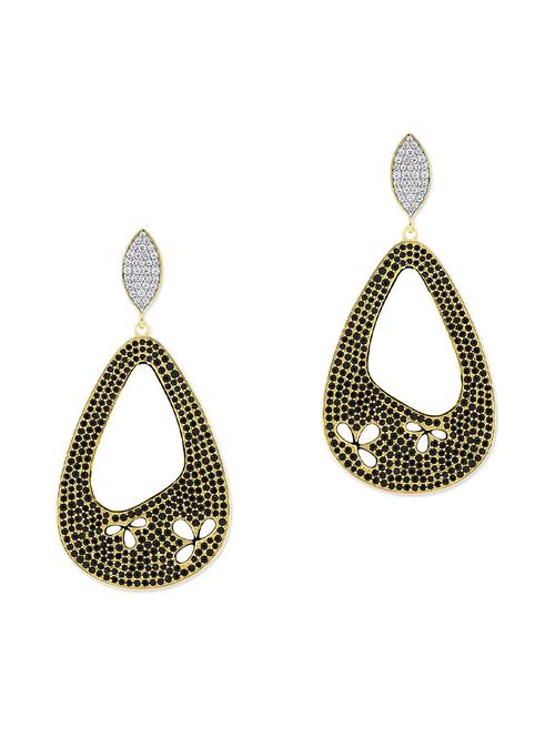 black golden drop earrings - 11596920 - Very Small Image - 1