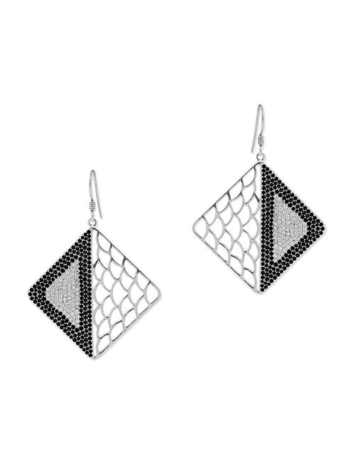 black silver drop earrings - 11596930 - Very Small Image - 1