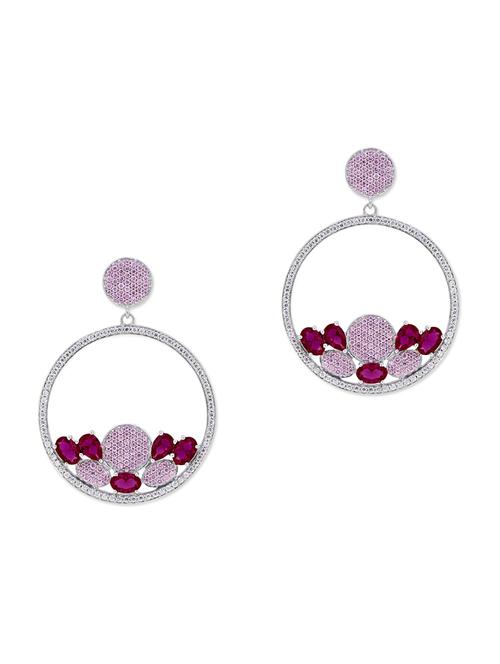 pink silver drop earrings - 11596940 - Very Small Image - 1