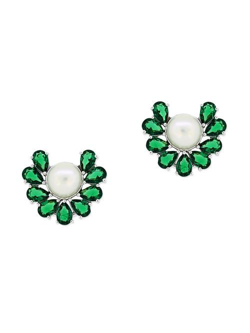 green silver studs earrings - 11596952 - Very Small Image - 1