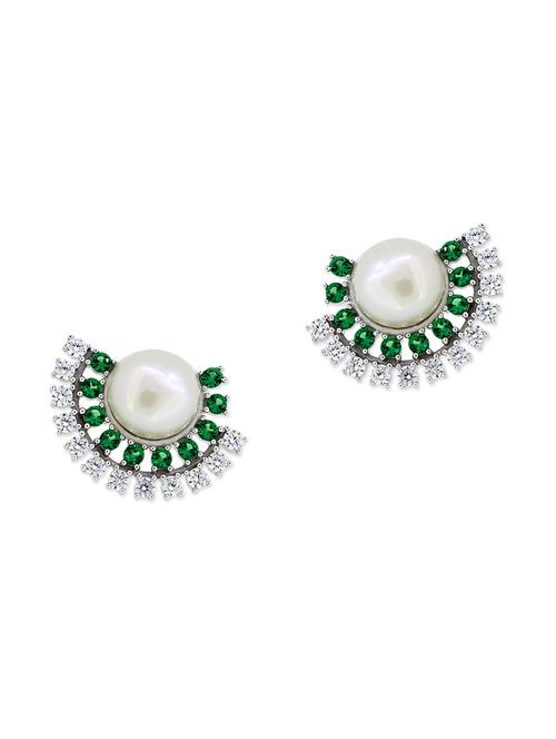 green silver studs earrings - 11596954 - Very Small Image - 1