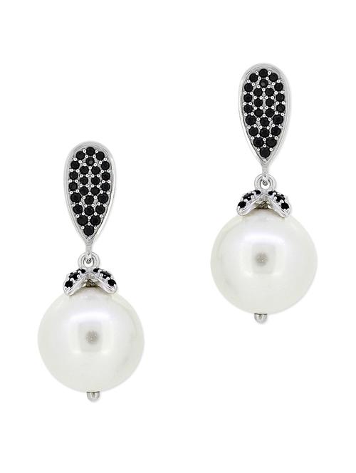 black silver drop earrings - 11596959 - Very Small Image - 1