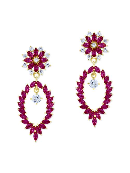 fuchsia golden drop earrings - 11596989 - Very Small Image - 1