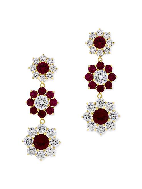 red silver drop earrings - 11597040 - Very Small Image - 1