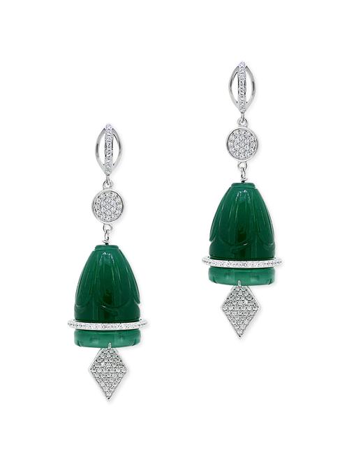 green silver drop earrings - 11597047 - Very Small Image - 1