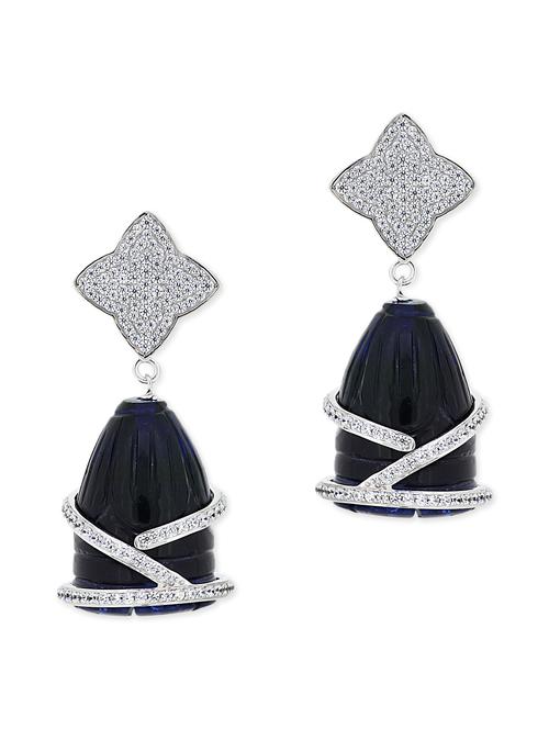 blue silver drop earrings - 11597048 - Very Small Image - 1