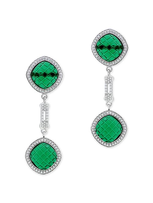 green silver drop earrings - 11597051 - Very Small Image - 1