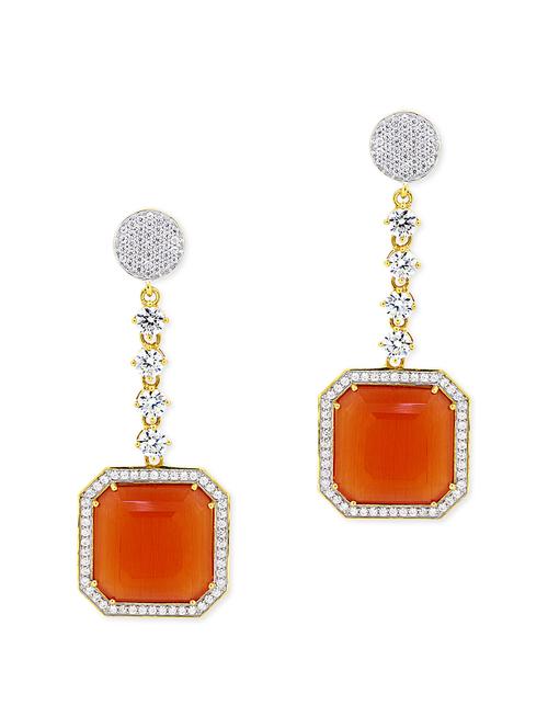 orange silver drop earrings - 11597054 - Very Small Image - 1