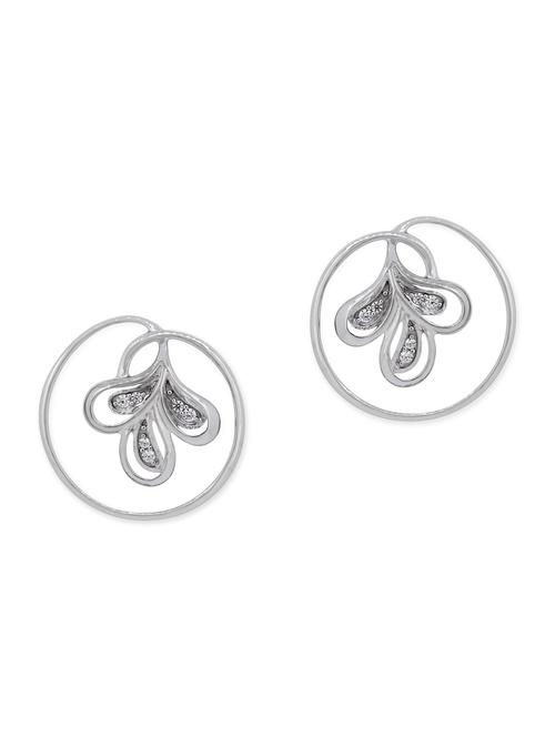 white silver studs earrings - 11597086 - Very Small Image - 1