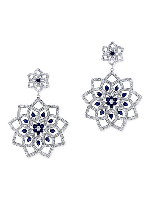 blue silver drop earrings - 11597092 - Very Small Image - 1