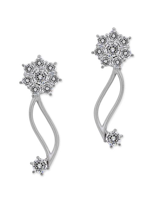 white silver drop earrings - 11597096 - Very Small Image - 1