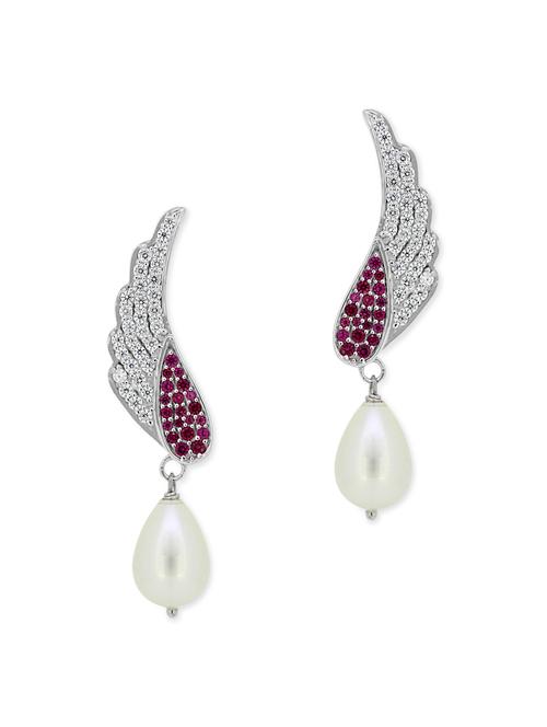 red silver drop earrings - 11597097 - Very Small Image - 1