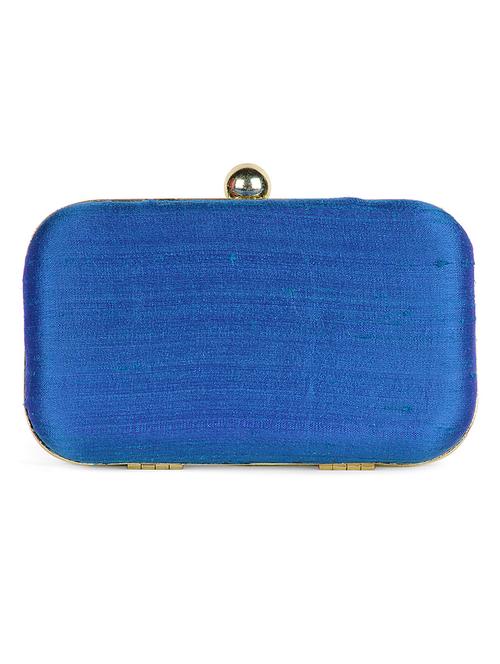 dark blue silk box clutch - 1159853 - Very Small Image - 1