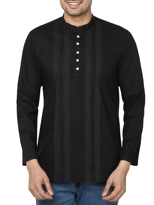 black cotton kurta - 11599147 - Very Small Image - 1