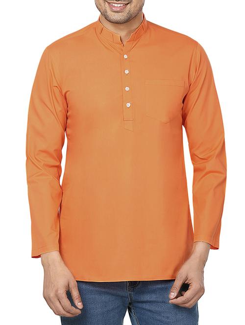 orange cotton kurta - 11599157 - Very Small Image - 1