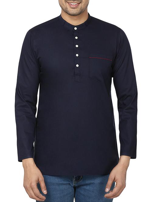 blue cotton kurta - 11599172 - Very Small Image - 1