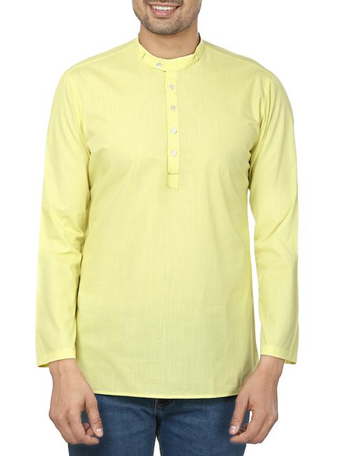 yellow cotton kurta - 11599178 - Very Small Image - 1