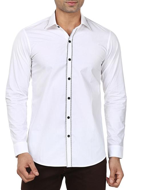 white cotton casual shirt - 11599278 - Very Small Image - 1