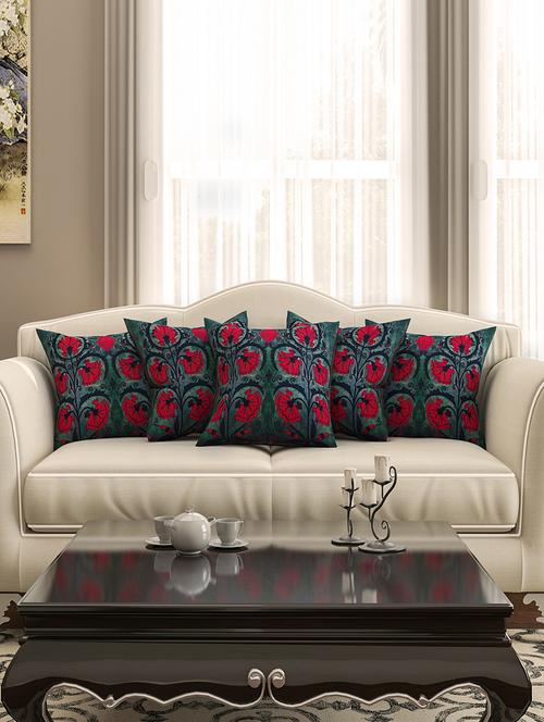 grey cotton printed cushion cover (set of 5) - 11600615 - Very Small Image - 1