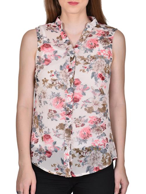 white georgette regular shirt - 11602394 - Very Small Image - 1