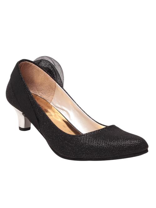 black faux leather kitten heel pumps - 11605109 - Very Small Image - 1