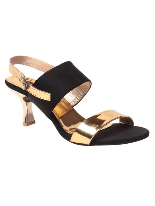 black and gold colour block faux leather sandal - 11605113 - Very Small Image - 1