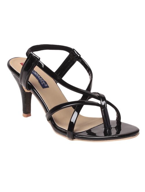 solid black faux leather sandals - 11605133 - Very Small Image - 1