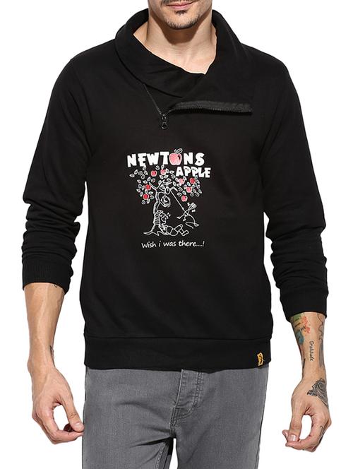 black chest printed sweatshirt - 11614415 - Very Small Image - 1