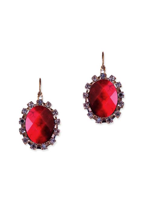 red metal drop earrings - 11614640 - Very Small Image - 1