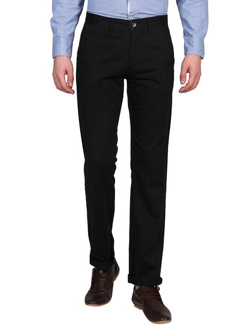 solid black cotton trousers - 11614704 - Very Small Image - 1
