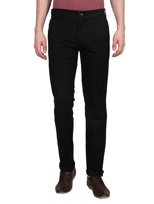 solid black cotton trousers - 11614715 - Very Small Image - 1