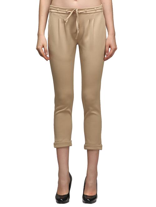 beige cotton pleated trouser - 11615016 - Very Small Image - 1