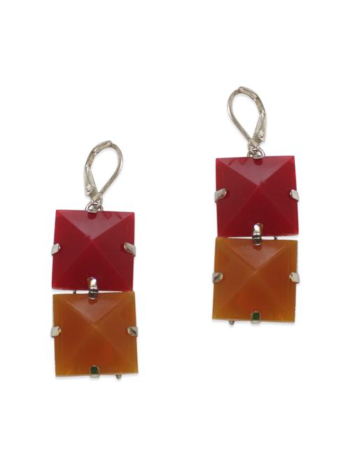 red metal drop earrings - 11615207 - Very Small Image - 1