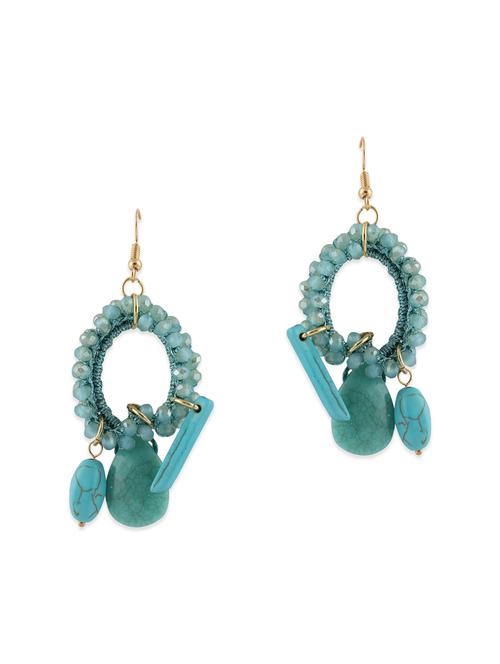 blue metal drop earrings - 11615211 - Very Small Image - 1