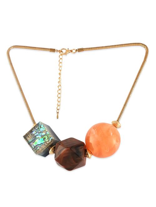 brown metal short necklace - 11615224 - Very Small Image - 1