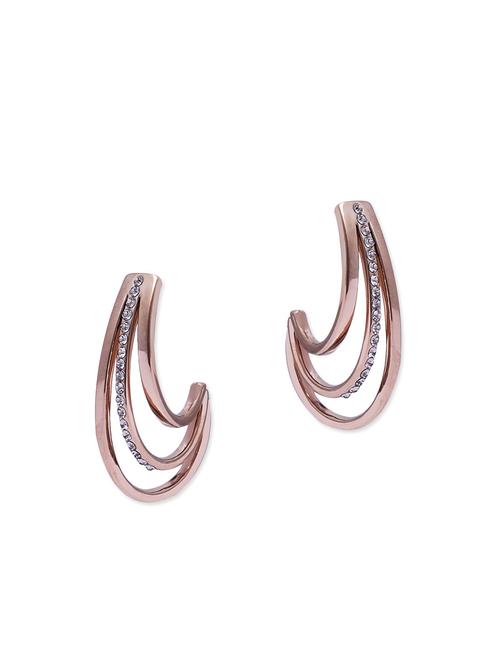 gold satin less steel studs earring - 11632031 - Very Small Image - 1