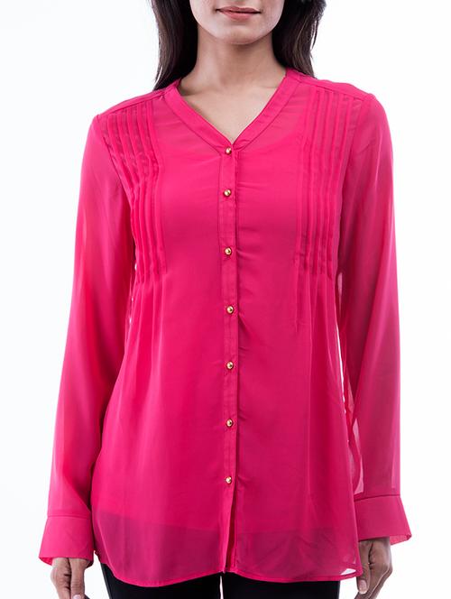 pin tuck detail button up shirt - 11639228 - Very Small Image - 1