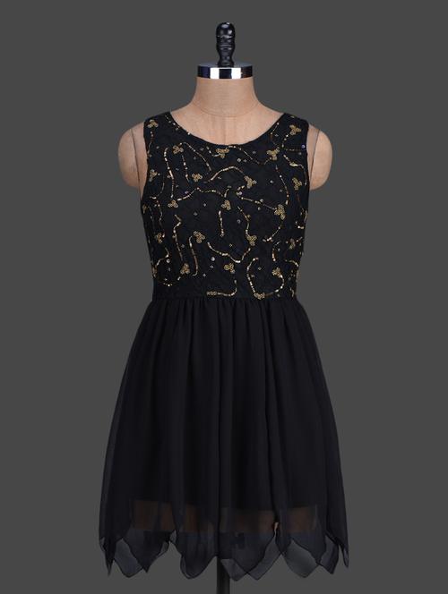 embellished black sleeveless short dress - 1164520 - Very Small Image - 1