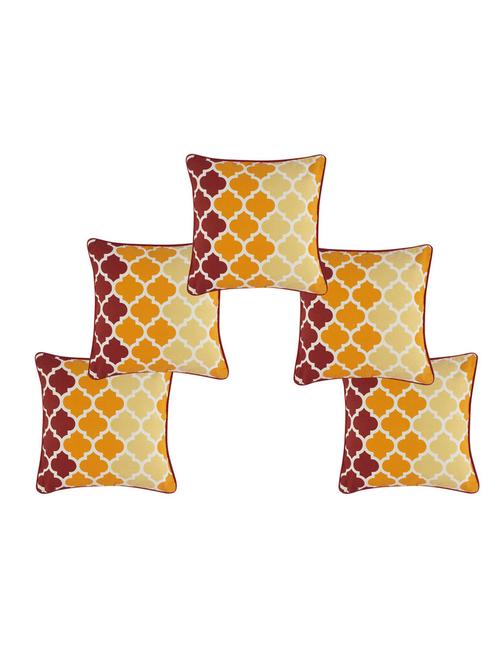 set of 5 100% cotton floral print cushion cover - 11647830 - Very Small Image - 1