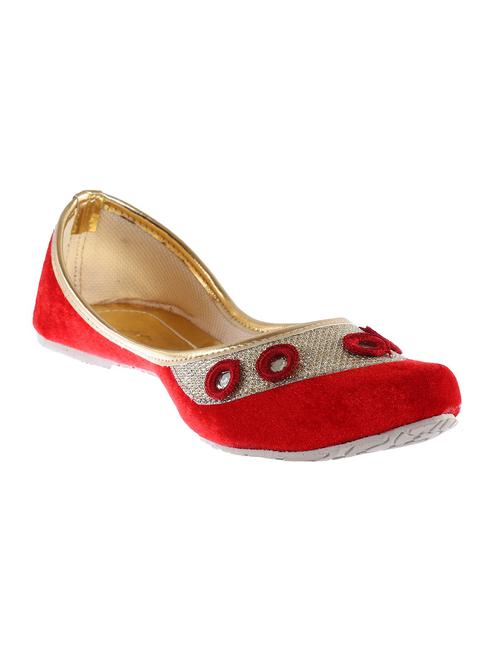 red mirror worked velvet jutis - 11648783 - Very Small Image - 1