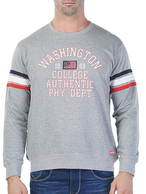 grey printed cotton sweatshirt - 11654518 - Very Small Image - 1