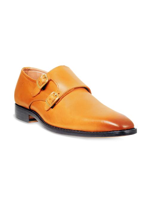 tan brown leather handicraft monk strap - 11656403 - Very Small Image - 1