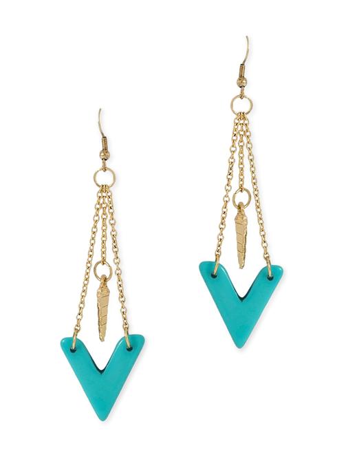 gold metal drop earrings - 11657179 - Very Small Image - 1